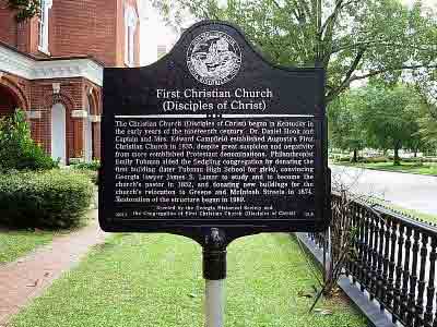 The Christian Church (Disciples of Christ) began in Kentucky in the early years of the nineteenth century. Dr. Daniel Hook and Captain and Mrs. Edward Campfield established Augusta´s First...