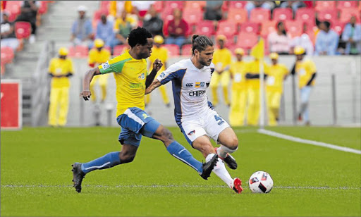 Marc van Heerden of Chippa United during the MTN 8 Semi Final, 1st Leg match between Chippa United and Mamelodi Sundowns at Nelson Mandela Bay Stadium.. Picture: Petri Oeschger/Gallo Images