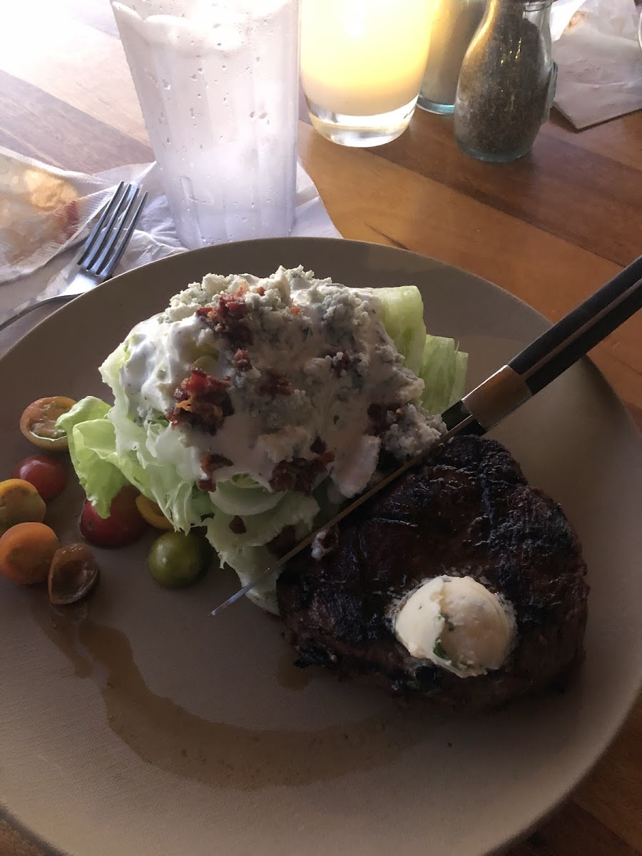 Steak with wedge salad! Delicious!!