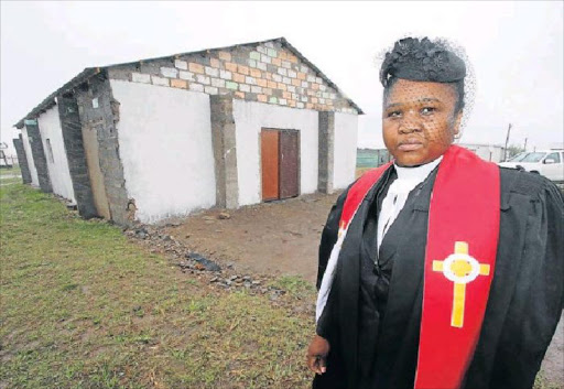 STEPPING IN: Evangelical Presbyterian Church of South Africa (EPCSA) Mthatha Central congregation presiding priest Reverend Nolulamo Tina Poncana, 34, has been recently ordained, heading the congregation led by her late husband, Reverend Sibongile Doctor Poncana. Taxi boss Poncana was gunned down in cold blood in the yard of his Ngangelizwe home in Mthatha on July 7, 2013. His killers are still on the run
