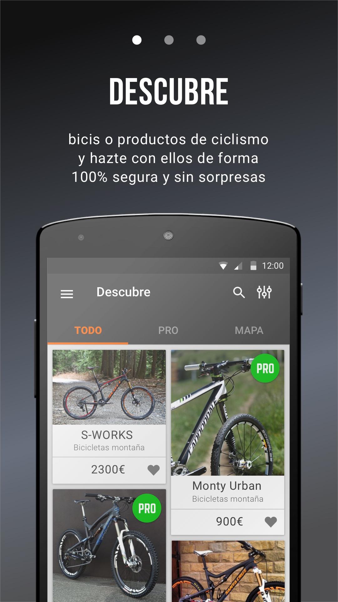 Android application BKIE, flea market for bikes screenshort