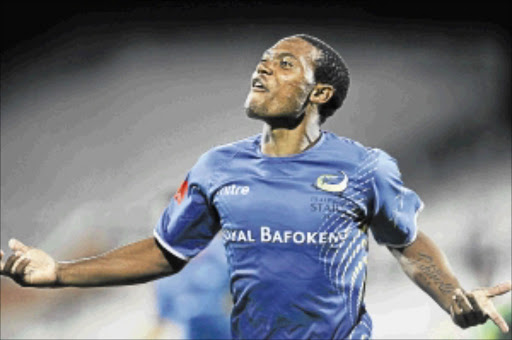 BAFANA OR BUST: Platinum Stars striker Thuso Phala celebrates after scoring a goal Photo: Gallo Images