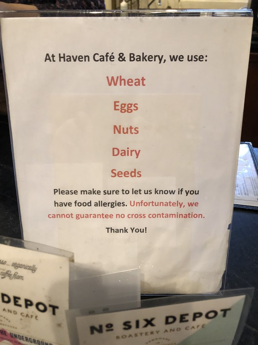 No, Haven is not safe for Celiacs!
