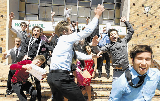 Matrics from De Kuilen High School in the Western Cape celebrate their last school day. File photo.