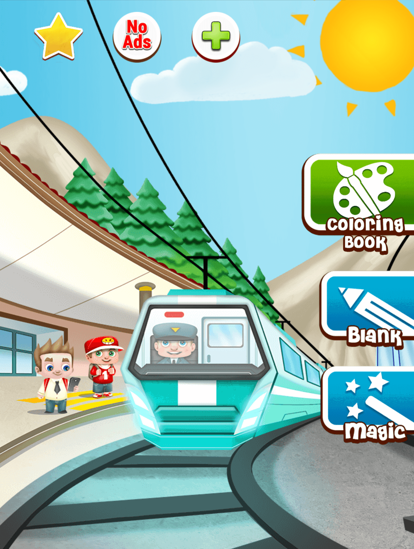 Android application Train game: coloring book. screenshort