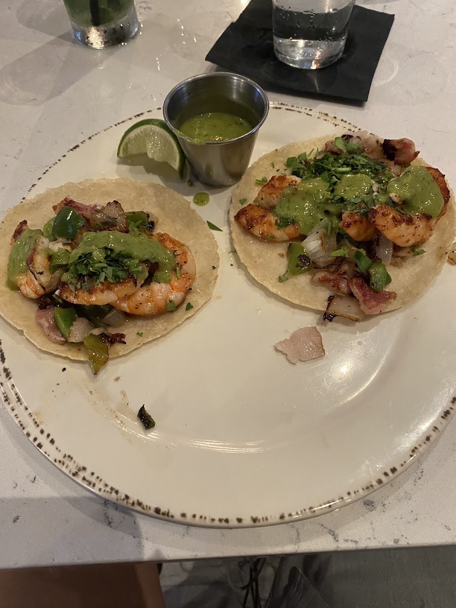 Bacon Shrimp tacos