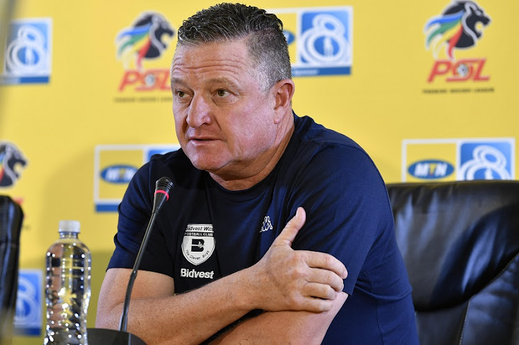 Bidvest Wits coach Gavin Hunt during the Bidvest Wits press conference at PSL Press Conference Room on August 15, 2019 in Johannesburg, South Africa.