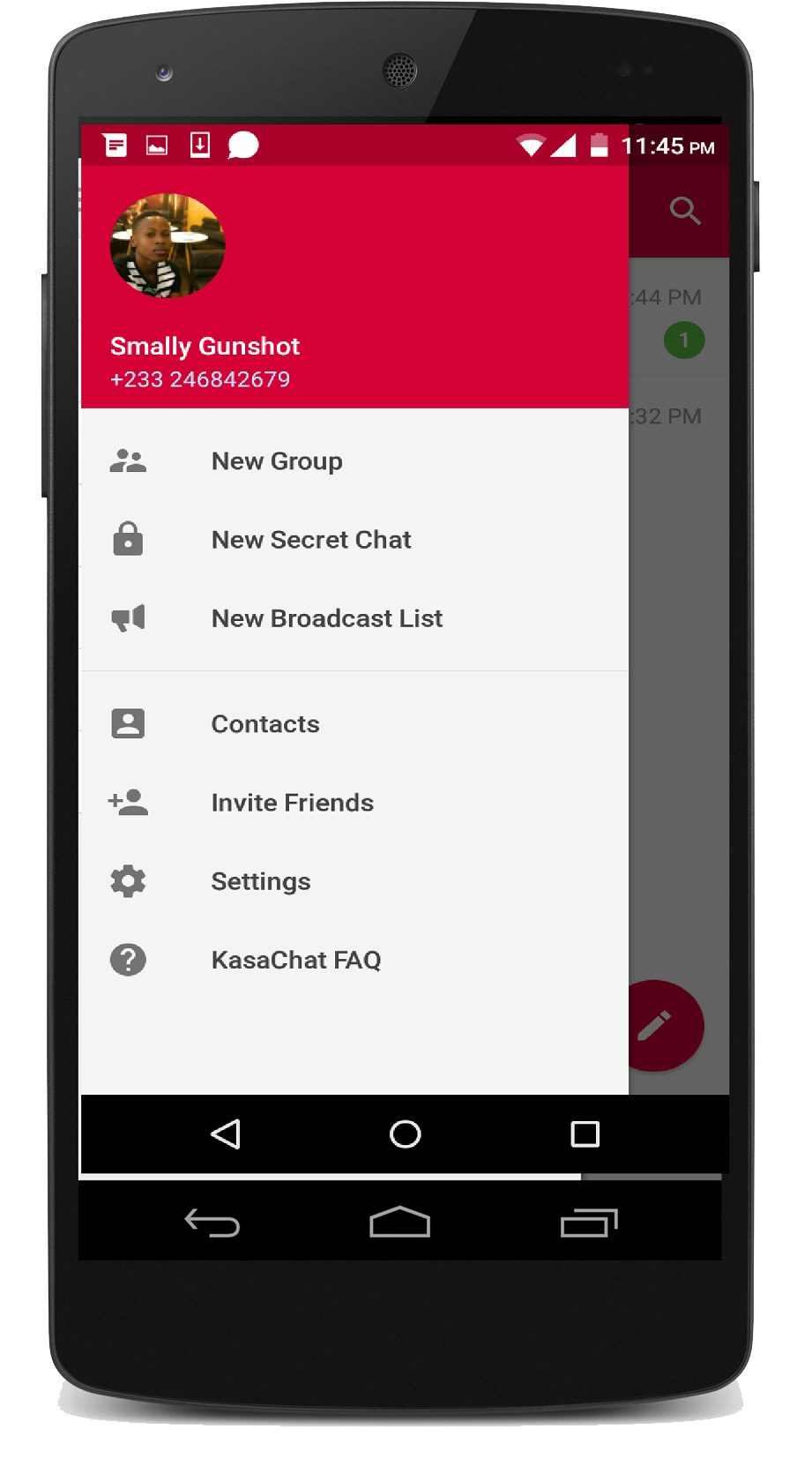 Android application KasaChat screenshort