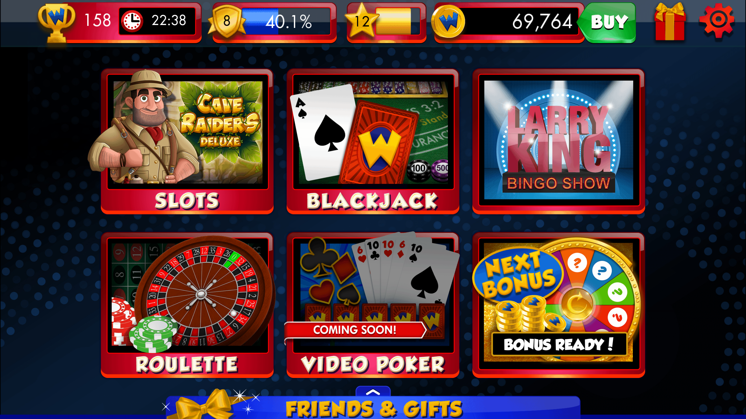 Android application Casino WONders Slots BlackJack screenshort