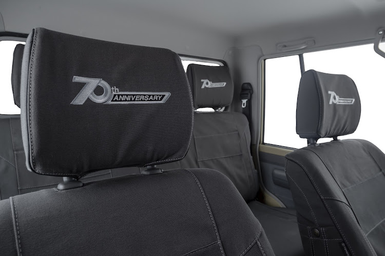 The anniversary model gets commemorative seat covers. Picture: SUPPLIED