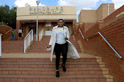 Jackie Phamotse is seen leaving the Randburg magistrate's court, where she is defending defamation and other charges.