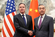 US secretary of state Antony Blinken, left, meets with China's foreign minister Wang Yi at the Diaoyutai State Guesthouse in Beijing, China, on April 26 2024.