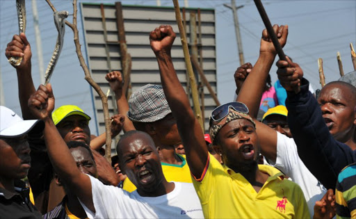 Striking workers from Anglo American Platinum (Amplats). File photo.