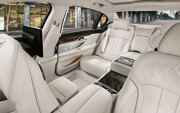 Inside a BMW 7 series sedan. Among the 22 vehicles purchased by the defence force were two BMW 750i sedans worth more than R1.5m each, three Audi Q7s worth nearly R1m apiece and three BMW X5s worth more than R900,000 each.