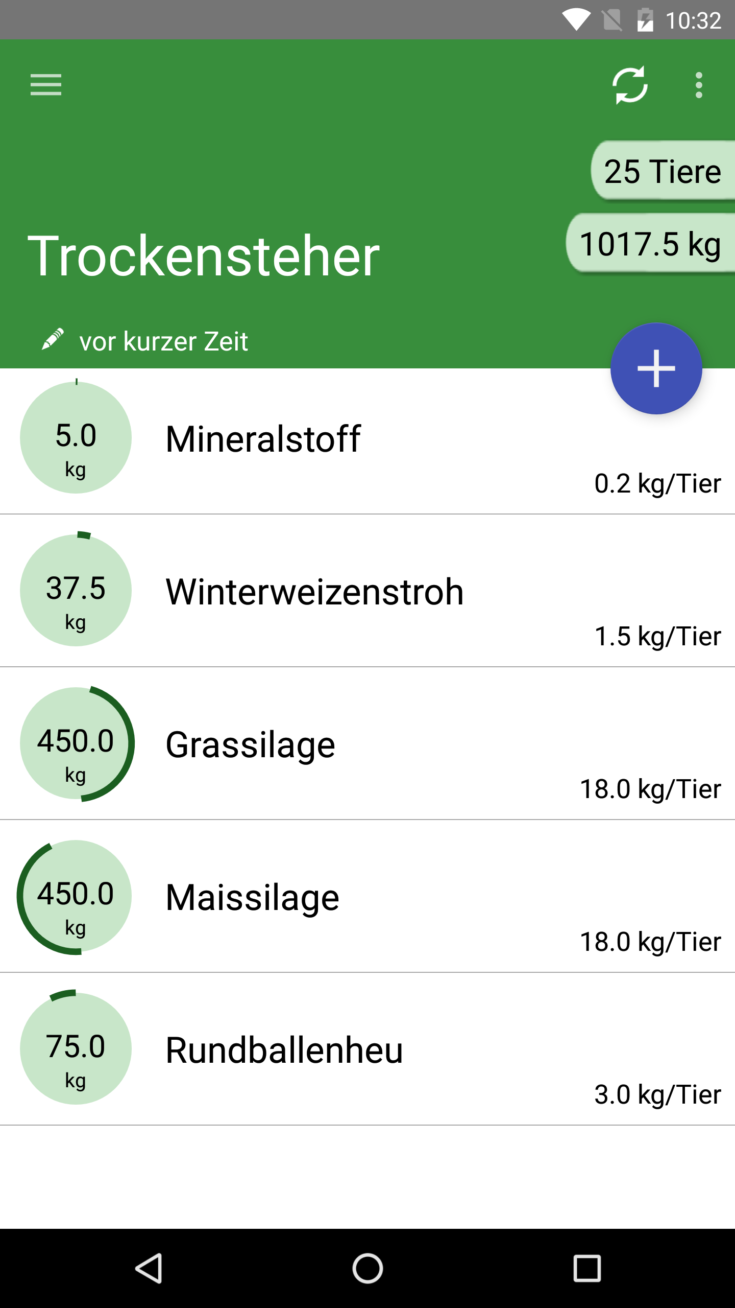 Android application FeedSync - Der Futterberechner screenshort