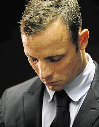 IN THE DOCK: Oscar Pistorius appears in the Pretoria High Court today on a charge of murder