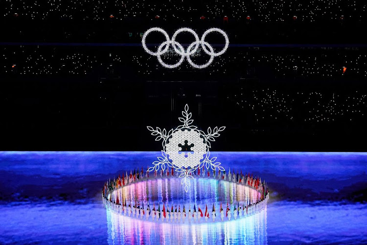 Flags of the competing Olympic countries are displayed during the closing ceremony for the Beijing 2022 Olympic Winter Games at Beijing National Stadium on Feb 20, 2022;