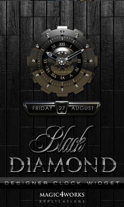 Android application Black Diamond clock widget screenshort