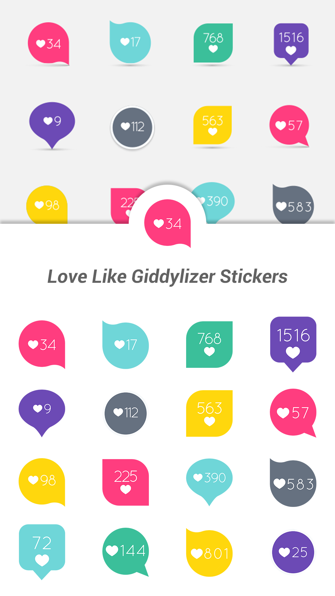 Android application Love Like Giddylizer Stickers screenshort