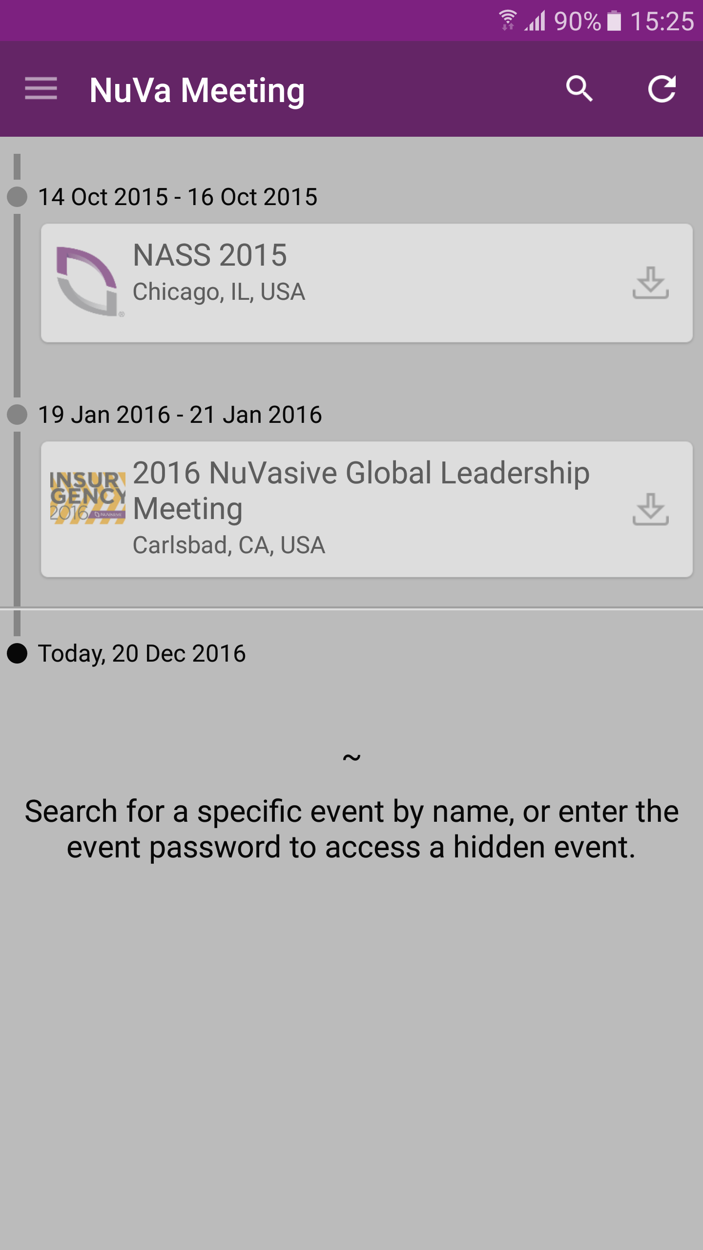 Android application NuVa Meetings screenshort