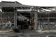 The burnt-out ruins of a warehouse in Cato Ridge that was used to store toxic mercury waste.