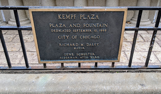PLAZA AND FOUNTAINDEDICATED SEPTEMBER 10, 1999 CITY OF CHICAGO RICHARD M. DALEYMAYORGENE SCHULTERALDERMAN, 47TH WARD Submitted by @lampbane