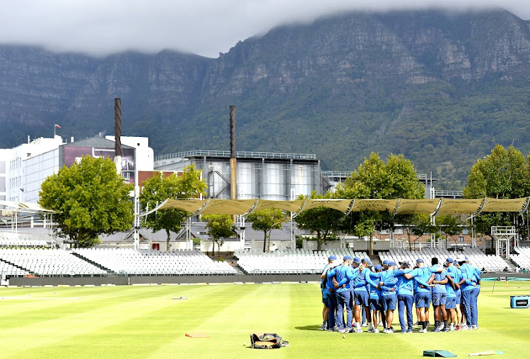 A view of the Proteas during the South African national cricket team training session and press conference at Newlands Cricket Stadium on January 02, 2020 in Cape Town, South Africa.