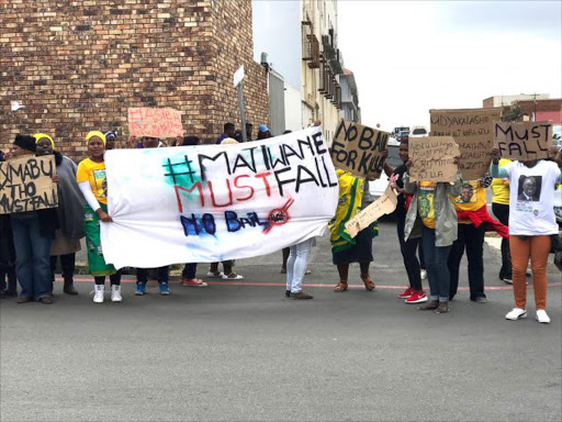 OUTRAGE: Reeston residents staged a peaceful protest outside the East London Magistrate’s Court yesterday Picture: ZWANGA MUKHUTHU