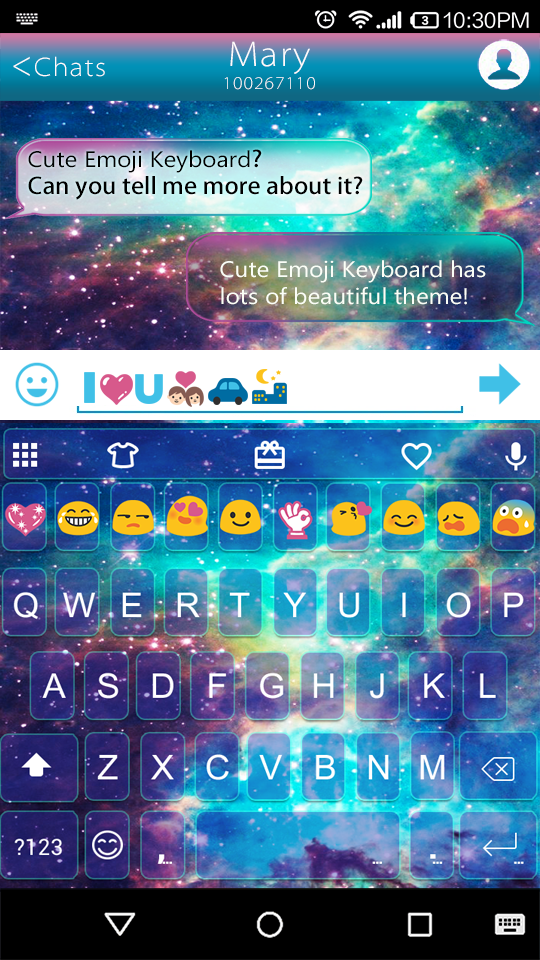 Android application Star Galaxy Emoji Keybaord screenshort