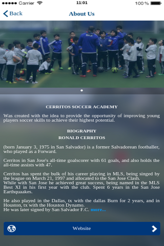 Android application Cerritos Soccer Academy screenshort