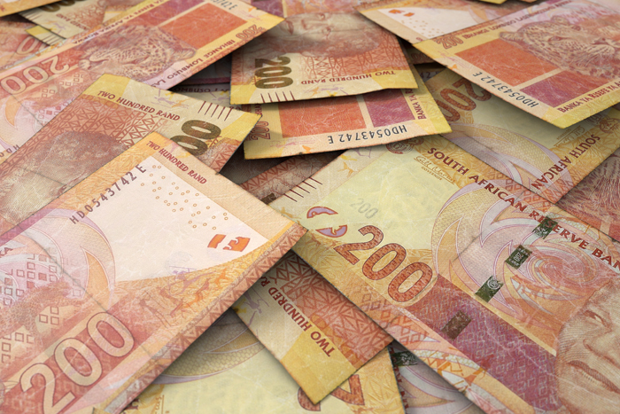 The rand and stocks weakened on Monday.