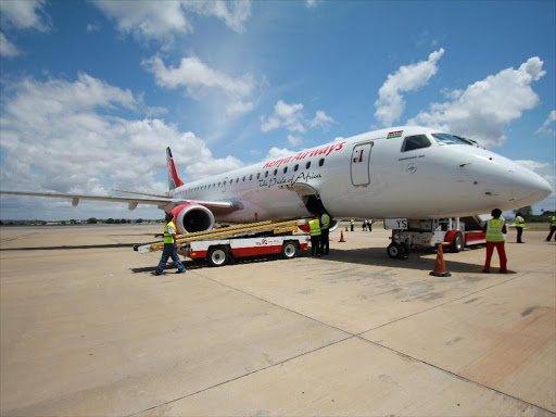 KQ plane at Moi International Airport Mombasa .photo Elkana Jacob