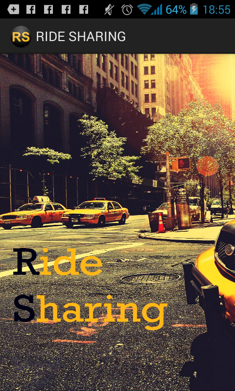 Android application Ride Sharing screenshort