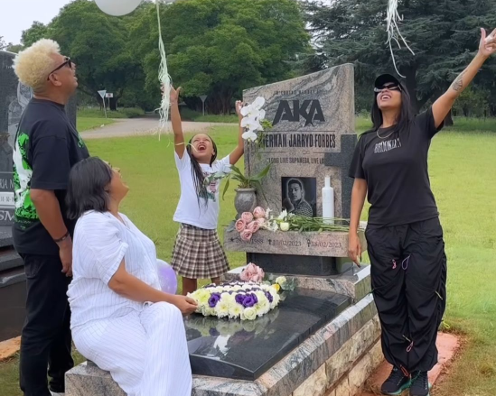 The Forbes family at the Westpark Cemetery in Johannesburg, South Africa celebrating what would have been Kiernan Forbes alias AKA on January 29, 2024