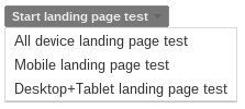 Choose a device type when you start a test.