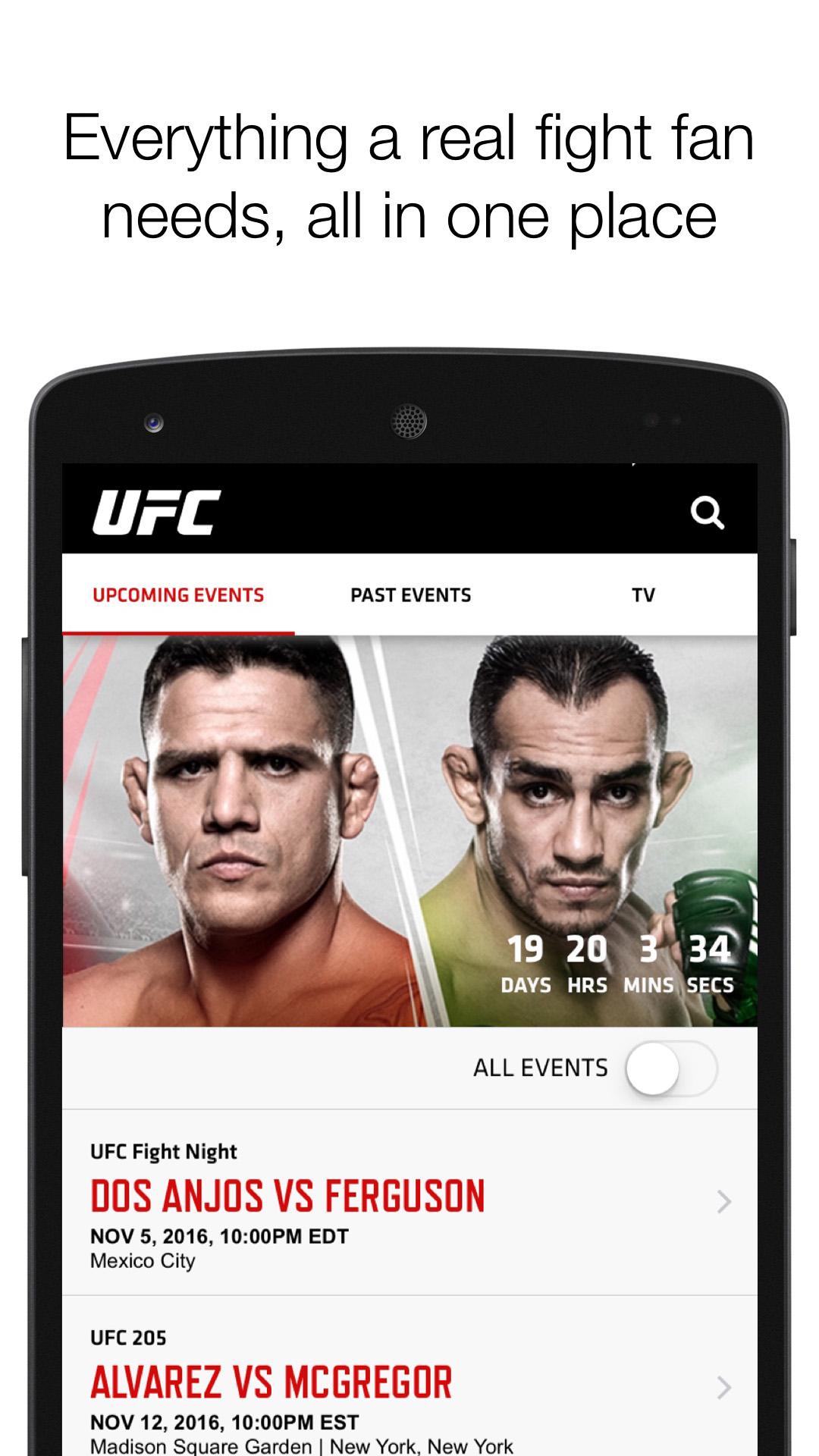 Android application UFC screenshort