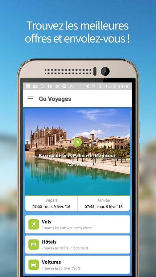 Android application Go Voyages screenshort