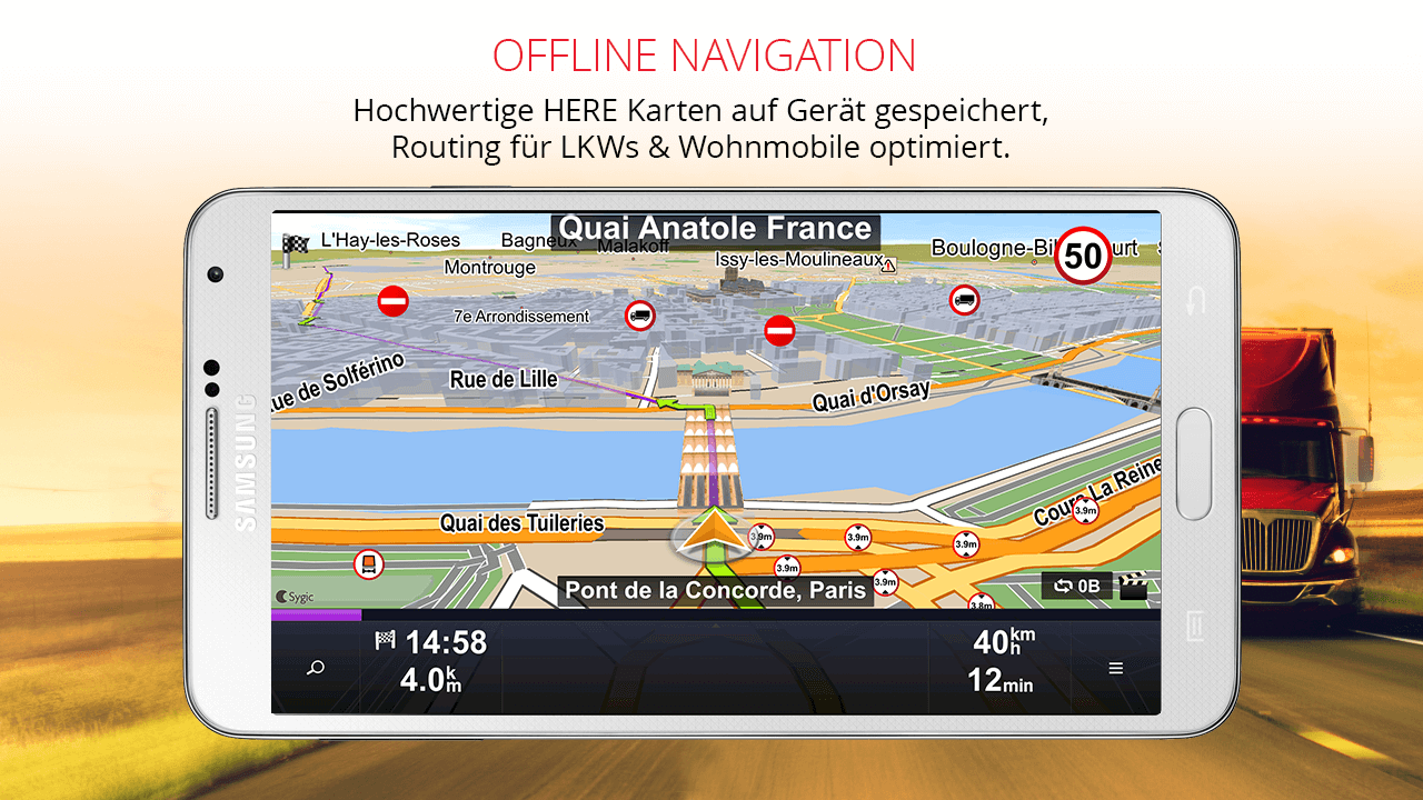 Android application Sygic Truck & RV Navigation screenshort