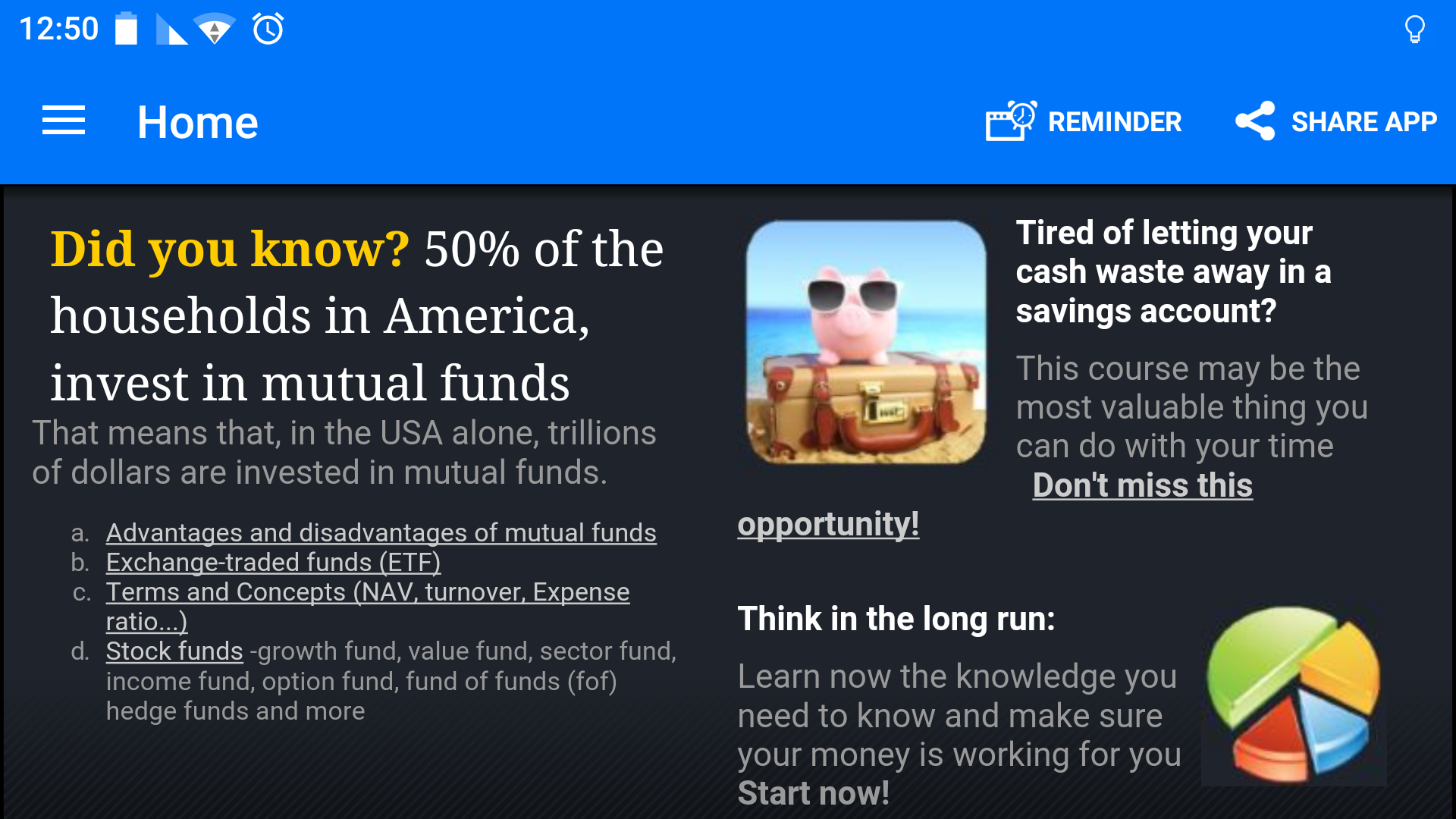 Android application Understanding Mutual Funds screenshort