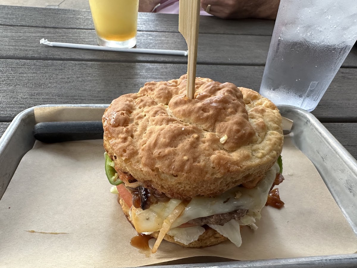 El Diablo Burger on gf bun