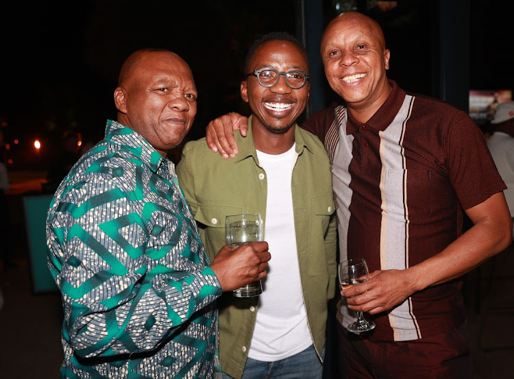 Dingaan Thobela, Andile Ncube and Doctor Khumalo at the special screening of Doctor Khumalo: Untold.