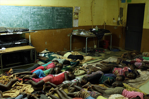 Pupils sleeps on the floor at Mpepule Primary School Situated at Overressel farm near Lephalale, Limpopo. Two pupils were beaten by the snake while sleeping on the floor. Picture Credit: SANDILE NDLOVU