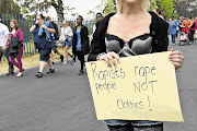 At a Slut Walk in Johannesburg last year, protestors spoke out about rape, and drew attention to women who blamed themselves and to the fact that women are blamed for rape, challenging stereotypes surrounding sexual violations Picture: BONGIWE GUMEDE/GALLO IMAGES