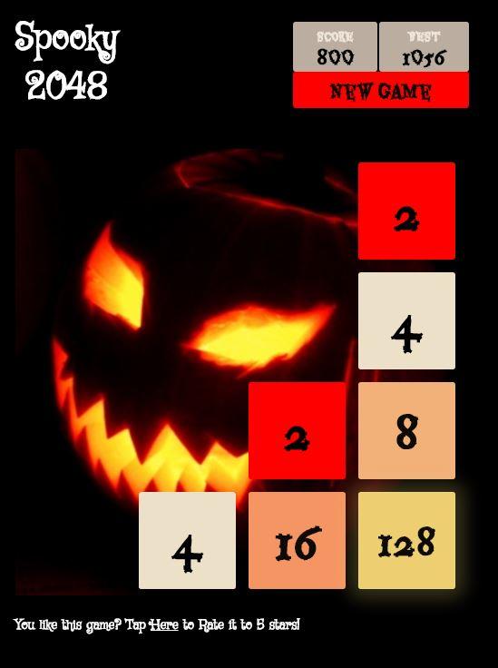 Android application Spooky 2048 - Scary Power of 2 screenshort