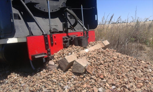 A steam train derailed in Pretoria as a result of tracks apparently having been stolen.