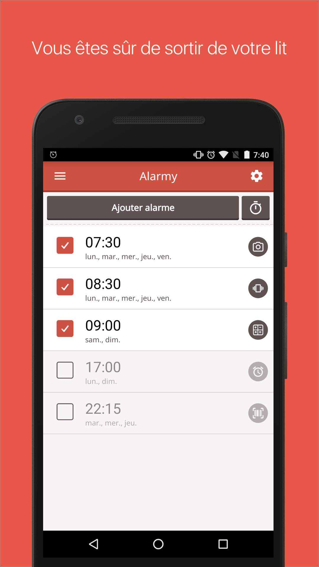 Android application Alarmy - Joyful Alarm Clock screenshort