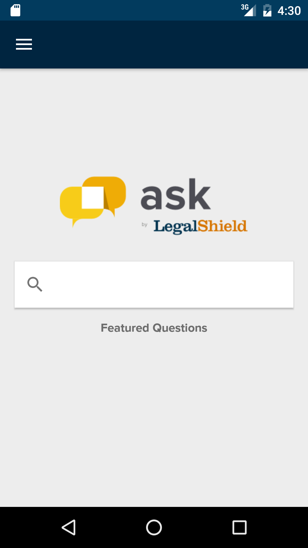 Android application Ask LegalShield screenshort