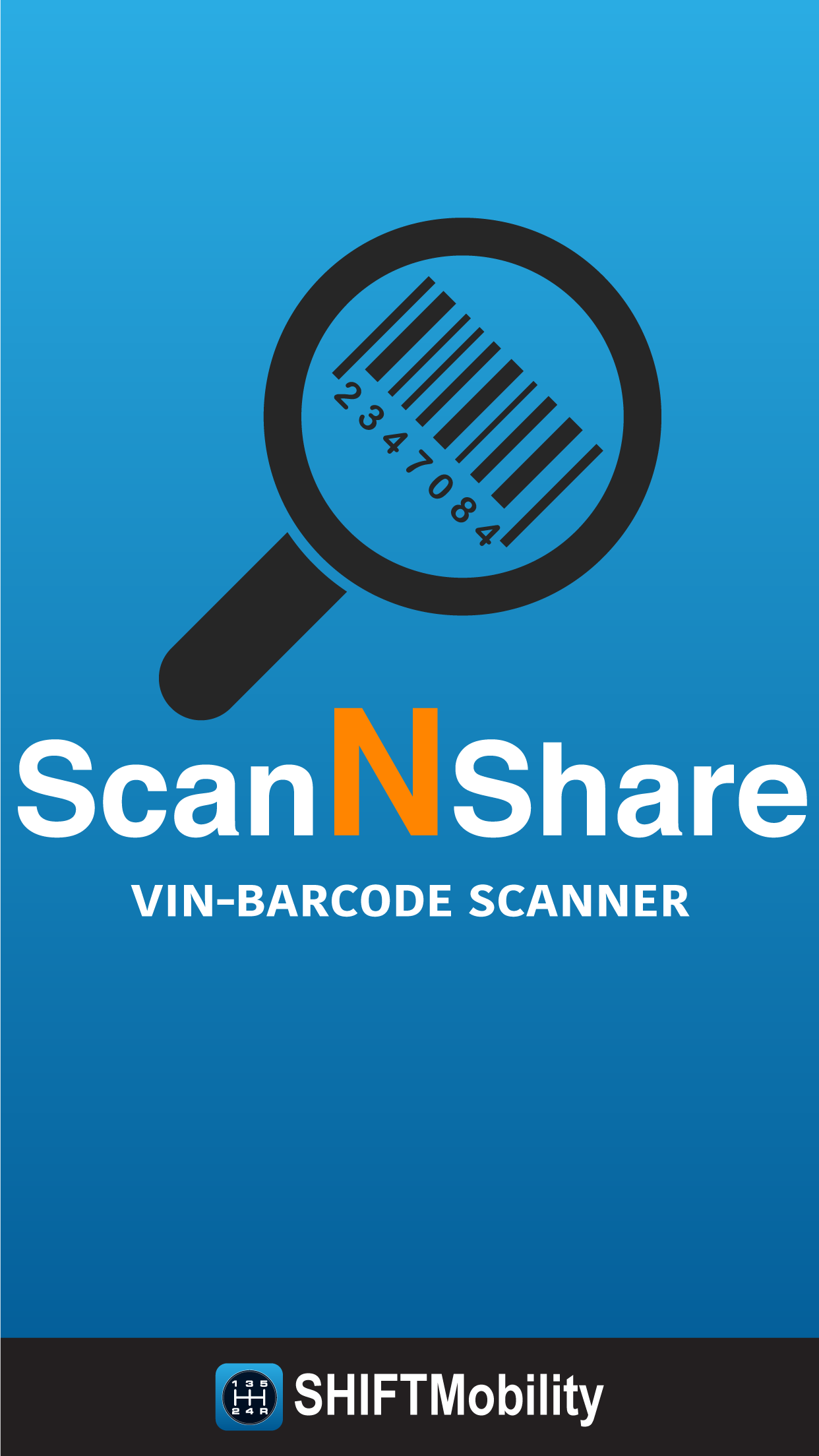 Android application Scan-N-Share VIN screenshort