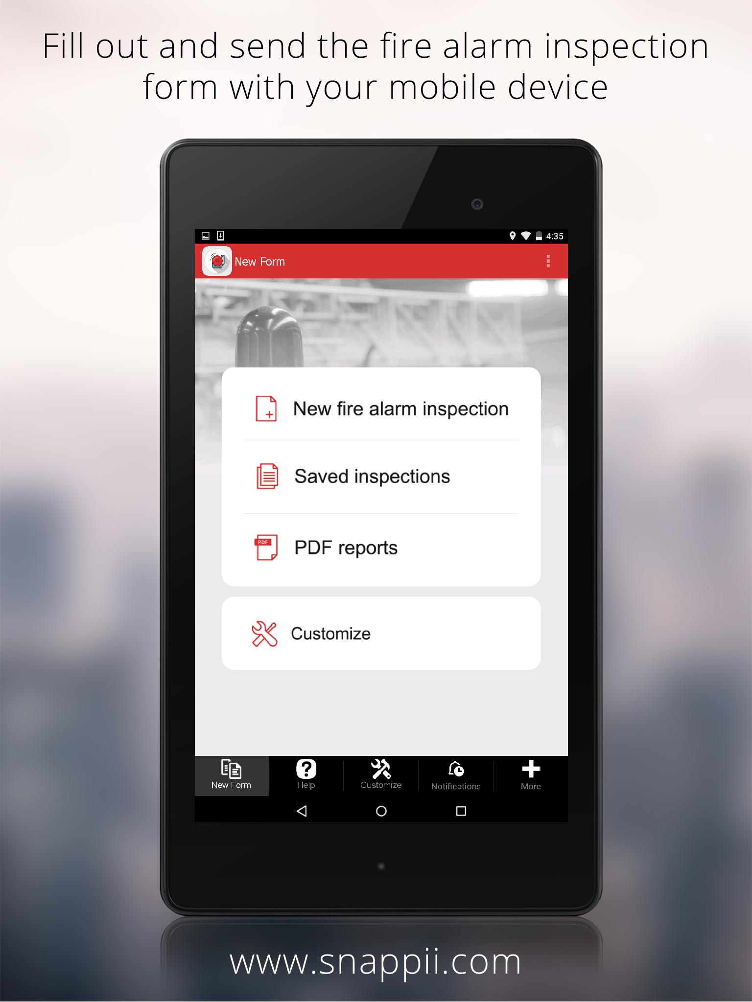 Android application Fire Alarm Inspection Report screenshort