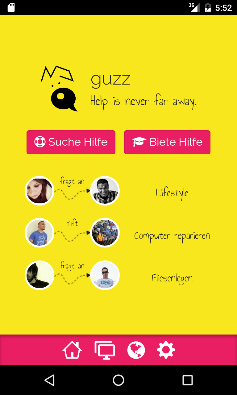Android application guzz screenshort